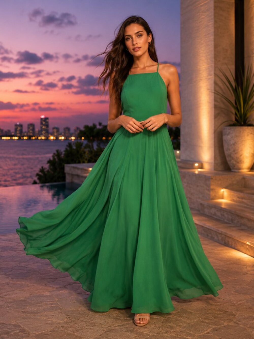 Lulu's Mythical Kind of Love green maxi dress gown